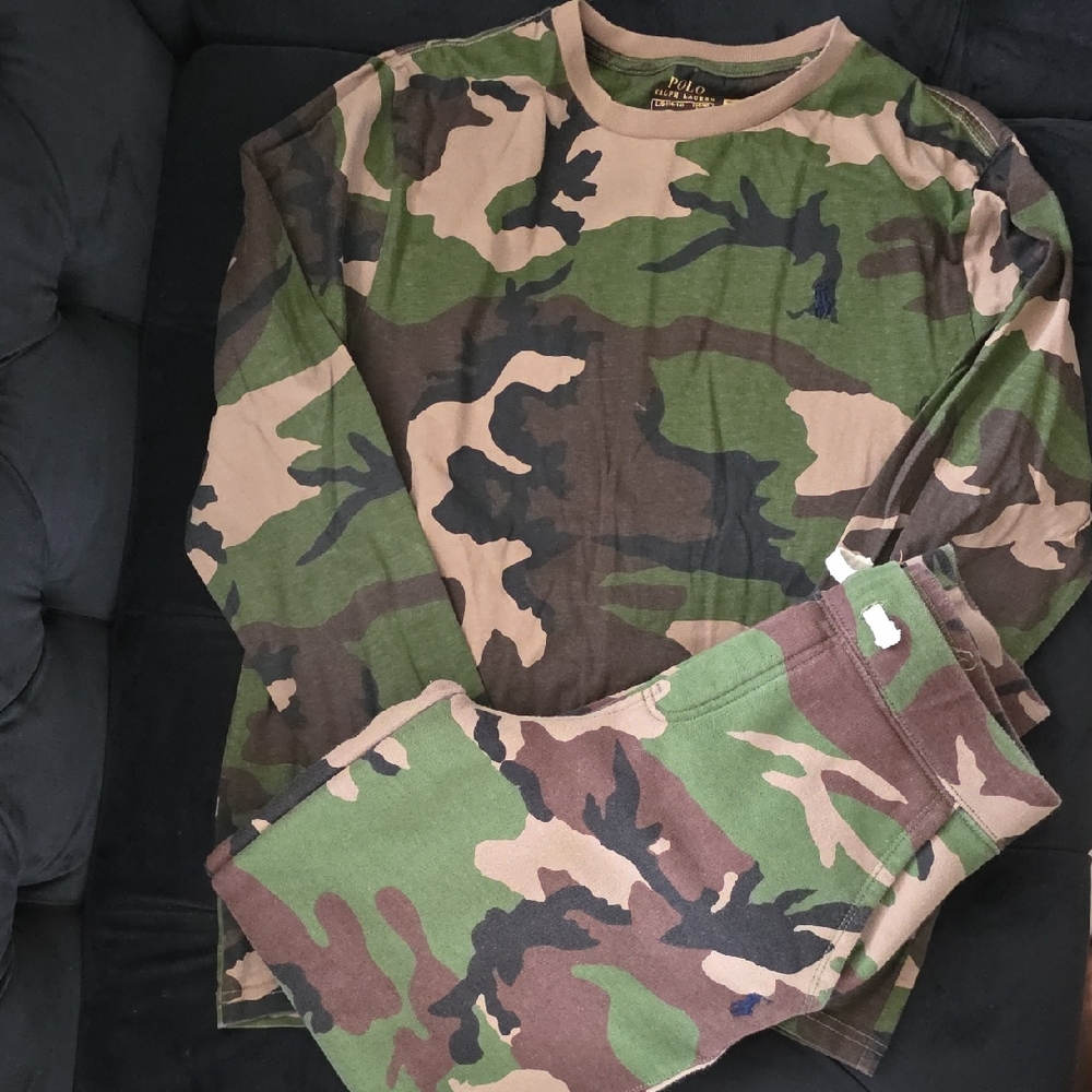 Polo by Ralph Lauren Kids Camo Matching Set - Green and Brown